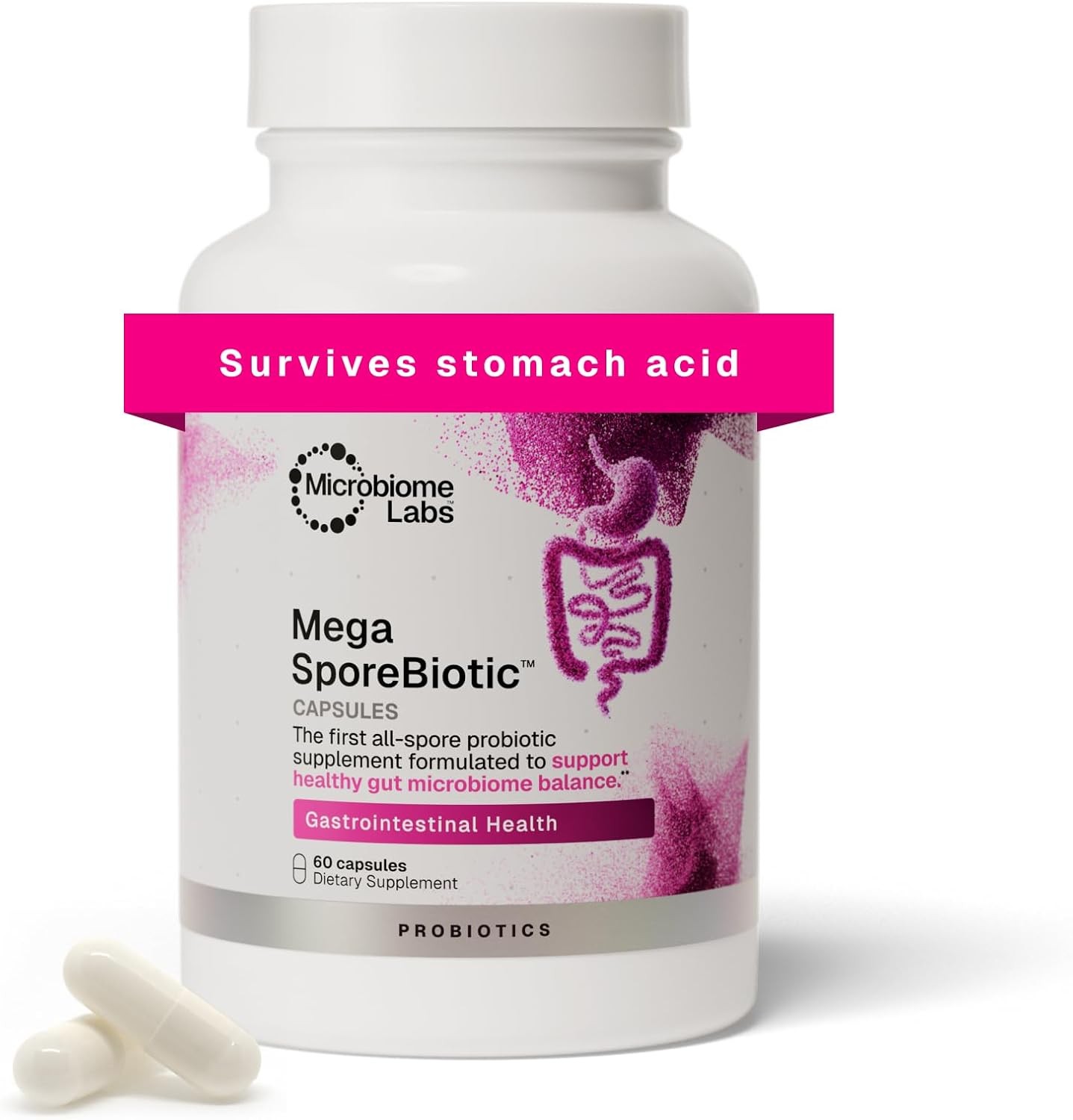 Microbiome Labs MegaSporeBiotic 男女日常益生菌,60 克拉 访问 Microbiome Labs 品牌旗舰店